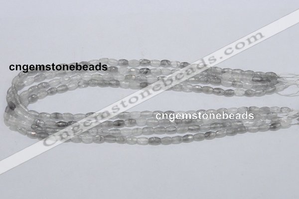 CCQ88 15.5 inches 4*7mm faceted rice cloudy quartz beads wholesale