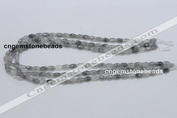 CCQ89 15.5 inches 5*8mm faceted rice cloudy quartz beads wholesale