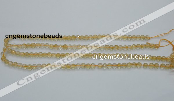 CCR03 15.5 inches 6mm faceted round natural citrine gemstone beads