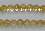 CCR04 15.5 inches 8mm faceted round natural citrine gemstone beads