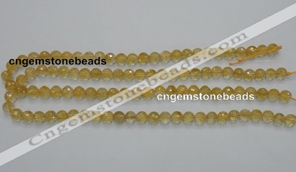 CCR04 15.5 inches 8mm faceted round natural citrine gemstone beads