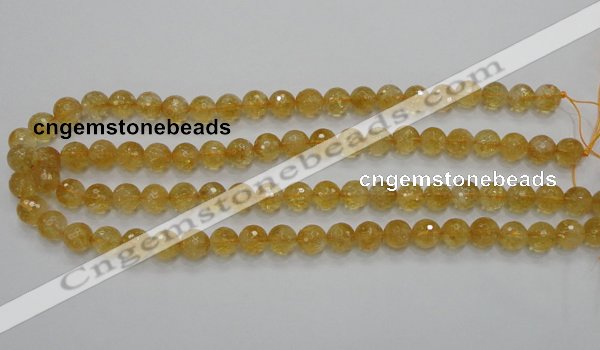 CCR05 15.5 inches 10mm faceted round natural citrine gemstone beads