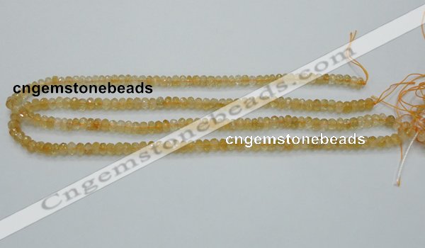 CCR07 15.5 inches 4*6mm faceted rondelle natural citrine gemstone beads