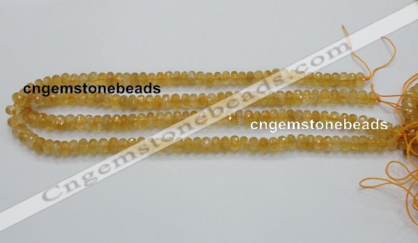 CCR08 15.5 inches 5*8mm faceted rondelle natural citrine gemstone beads