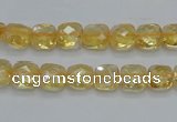 CCR14 15.5 inches 8*8mm faceted square natural citrine gemstone beads