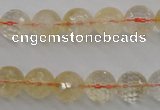 CCR155 15.5 inches 10mm faceted round natural citrine beads