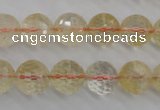 CCR157 15.5 inches 12mm faceted round natural citrine beads