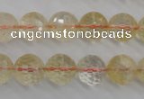 CCR157 15.5 inches 12mm faceted round natural citrine beads