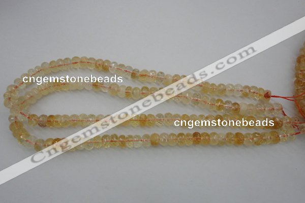 CCR161 15.5 inches 5*8mm faceted rondelle natural citrine beads