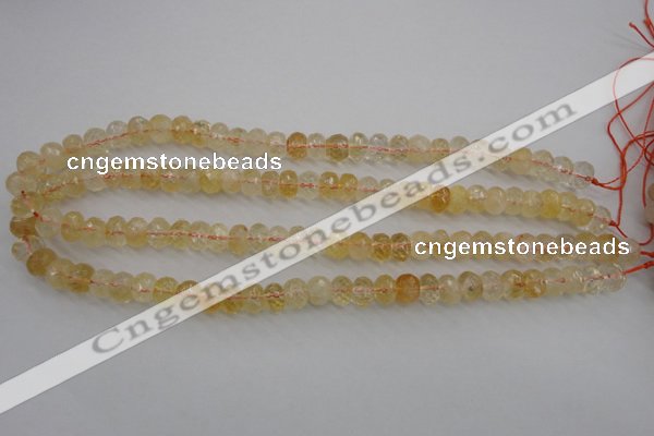 CCR162 15.5 inches 7*10mm faceted rondelle natural citrine beads