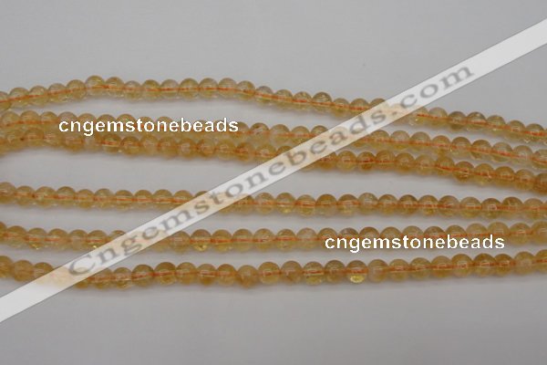 CCR165 15.5 inches 6mm round natural citrine beads wholesale