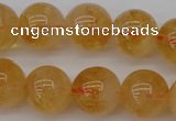 CCR168 15.5 inches 12mm round natural citrine beads wholesale