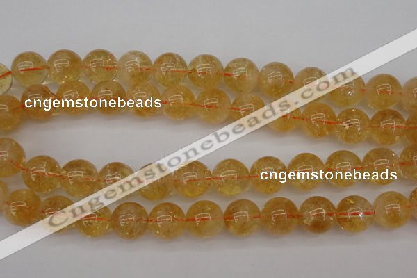 CCR169 15.5 inches 14mm round natural citrine beads wholesale