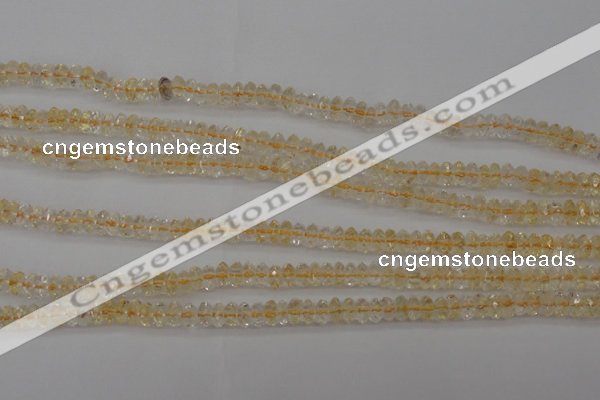 CCR171 15.5 inches 3*5mm faceted rondelle natural citrine beads