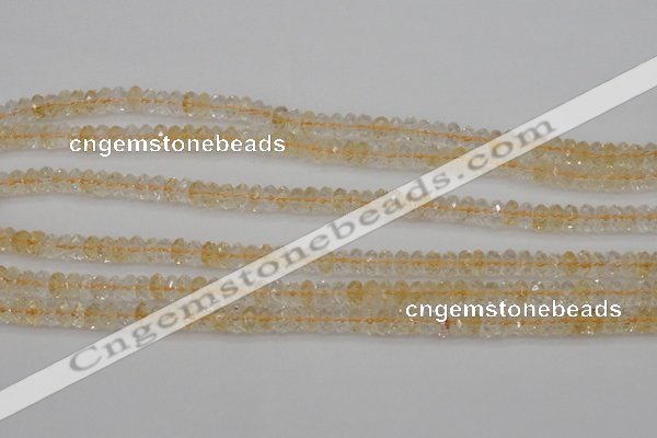 CCR172 15.5 inches 4*6mm faceted rondelle natural citrine beads