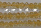 CCR173 15.5 inches 4*6mm faceted rondelle natural citrine beads