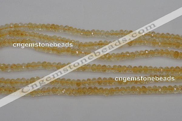 CCR173 15.5 inches 4*6mm faceted rondelle natural citrine beads