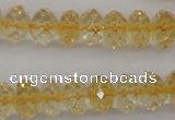 CCR174 15.5 inches 5*8mm faceted rondelle natural citrine beads