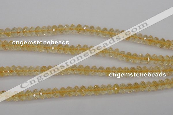 CCR174 15.5 inches 5*8mm faceted rondelle natural citrine beads