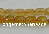 CCR178 15.5 inches 8*12mm faceted drum citrine gemstone beads