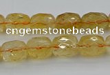 CCR179 15.5 inches 10*12mm faceted drum citrine gemstone beads