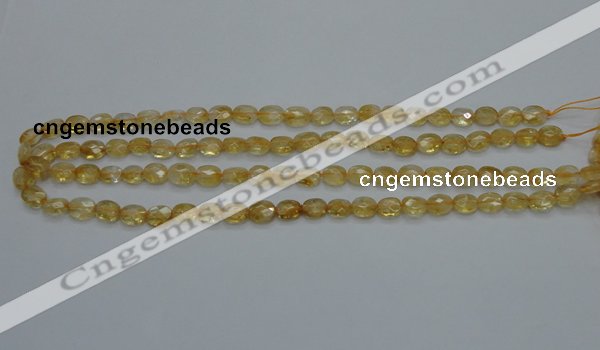 CCR21 15.5 inches 6*7mm faceted oval natural citrine gemstone beads