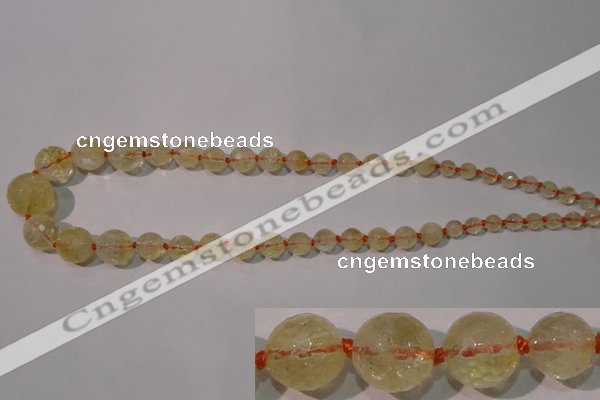 CCR210 15.5 inches 6mm - 14mm faceted round natural citrine beads