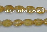 CCR22 15.5 inches 8*12mm faceted oval natural citrine gemstone beads