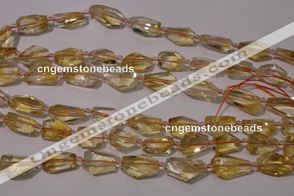 CCR222 15.5 inches 10*14mm – 12*16mm faceted nuggets natural citrine beads