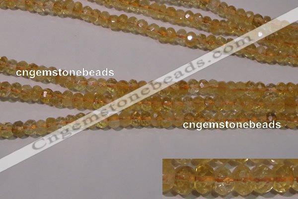 CCR225 15.5 inches 4*6mm faceted rondelle natural citrine beads