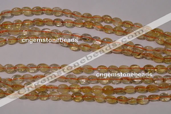 CCR228 15.5 inches 6*9mm oval natural citrine gemstone beads