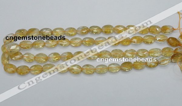 CCR23 15.5 inches 10*14mm faceted oval natural citrine gemstone beads