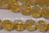 CCR230 15.5 inches 8mm flat round natural citrine gemstone beads