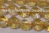 CCR231 15.5 inches 10mm flat round natural citrine gemstone beads