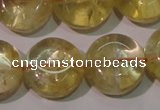 CCR233 15.5 inches 14mm flat round natural citrine gemstone beads