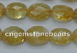 CCR24 15.5 inches 12*16mm faceted oval natural citrine gemstone beads