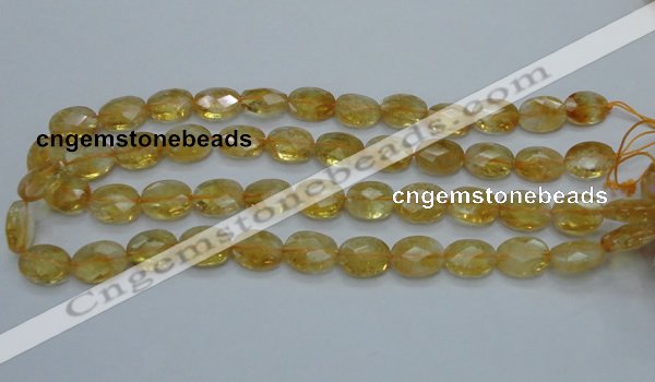 CCR24 15.5 inches 12*16mm faceted oval natural citrine gemstone beads