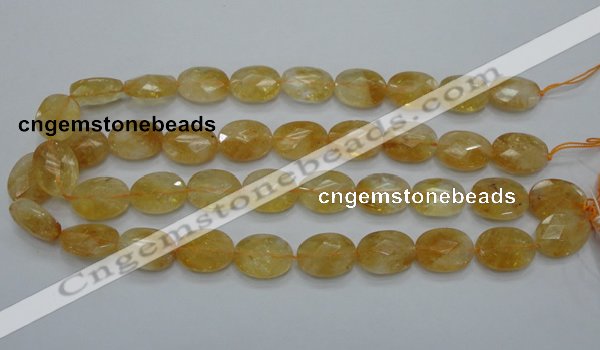 CCR25 15.5 inches 14*19mm faceted oval natural citrine gemstone beads