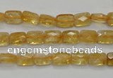 CCR26 15.5 inches 6*7mm faceted rectangle natural citrine beads