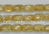 CCR27 15.5 inches 8*12mm faceted rectangle natural citrine beads