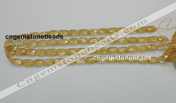 CCR27 15.5 inches 8*12mm faceted rectangle natural citrine beads