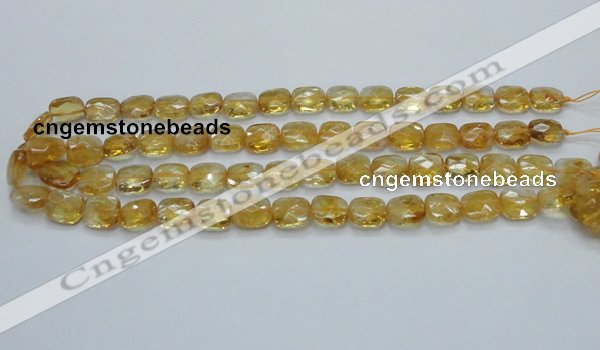 CCR28 15.5 inches 11*13mm faceted rectangle natural citrine beads