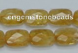 CCR29 15.5 inches 12*16mm faceted rectangle natural citrine beads