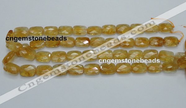 CCR29 15.5 inches 12*16mm faceted rectangle natural citrine beads