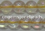 CCR302 15.5 inches 8mm round AB-color natural citrine beads