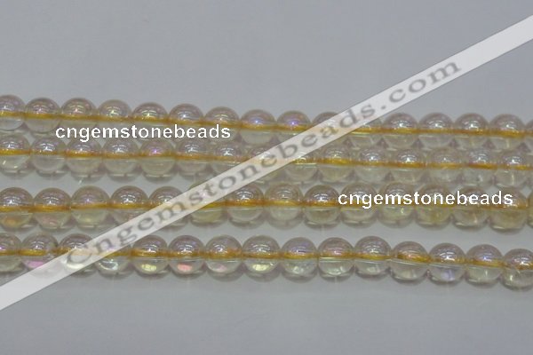 CCR302 15.5 inches 8mm round AB-color natural citrine beads