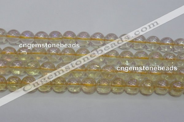 CCR303 15.5 inches 10mm round AB-color natural citrine beads