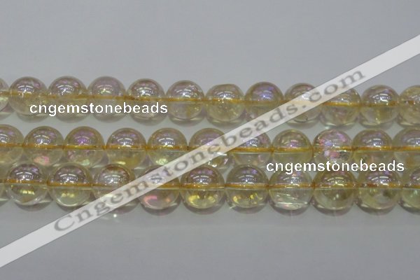 CCR304 15.5 inches 12mm round AB-color natural citrine beads