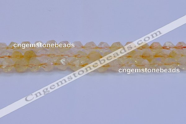 CCR313 15.5 inches 10mm faceted nuggets citrine gemstone beads