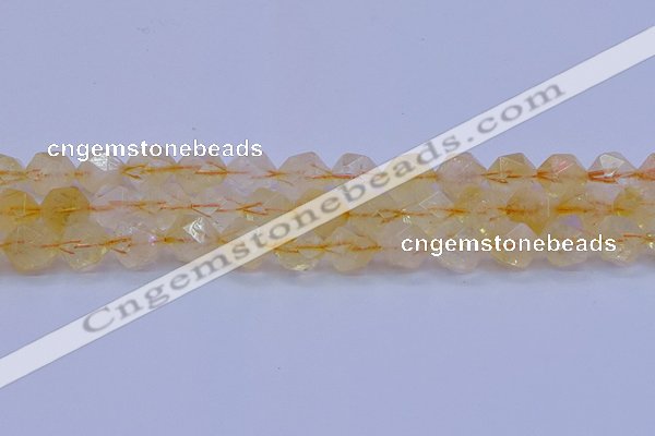 CCR314 15.5 inches 12mm faceted nuggets citrine gemstone beads